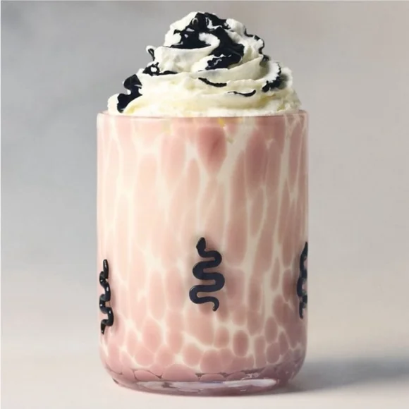 Anthropologie Mystic Icon Juice Glass Snake Pink Confetti - Picture 3 of 4